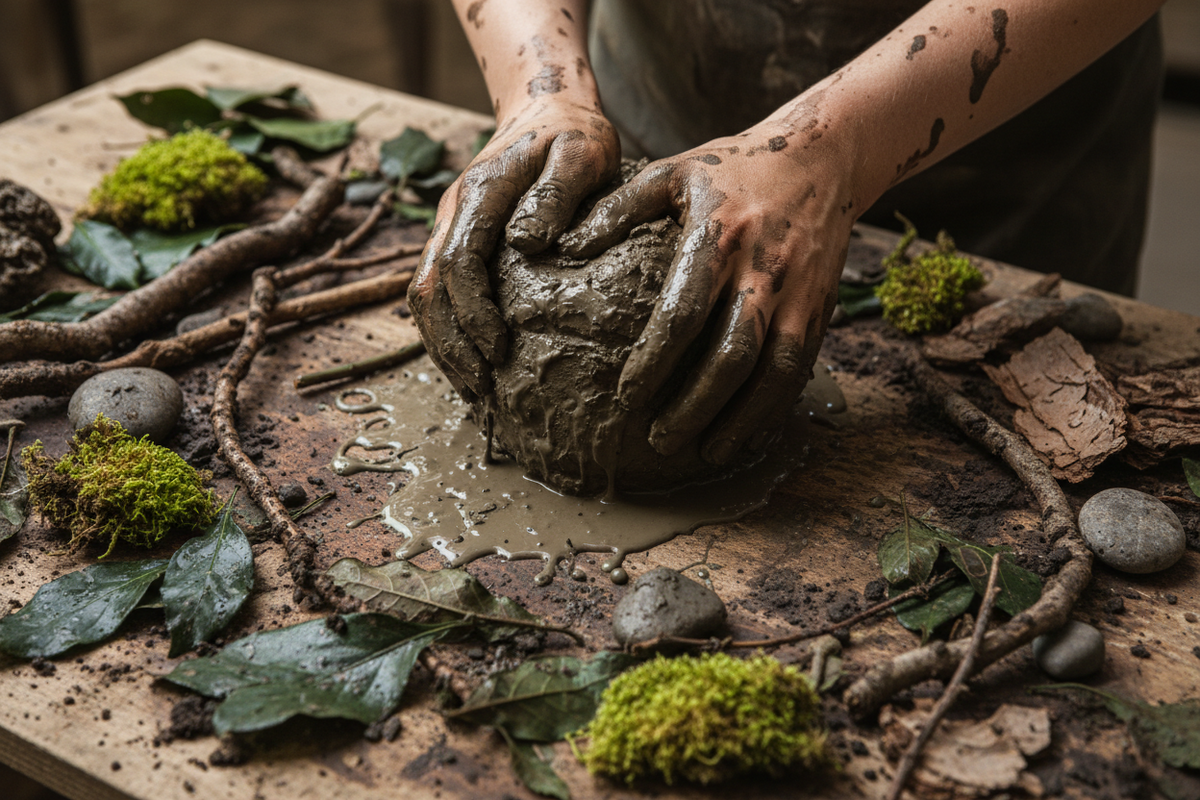 Kreativ Workshop mit Naturfarben und Lehm